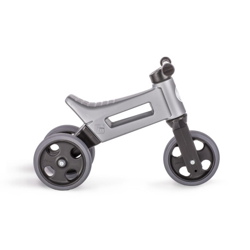 Bicicleta fara pedale cu cosulet pentru ghidon Funny Wheels Rider SPORT 2 in 1 Gri
