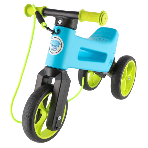 Bicicleta fara pedale Funny Wheels Rider YETTI SUPERPACK 3 in 1 Blue/Lime